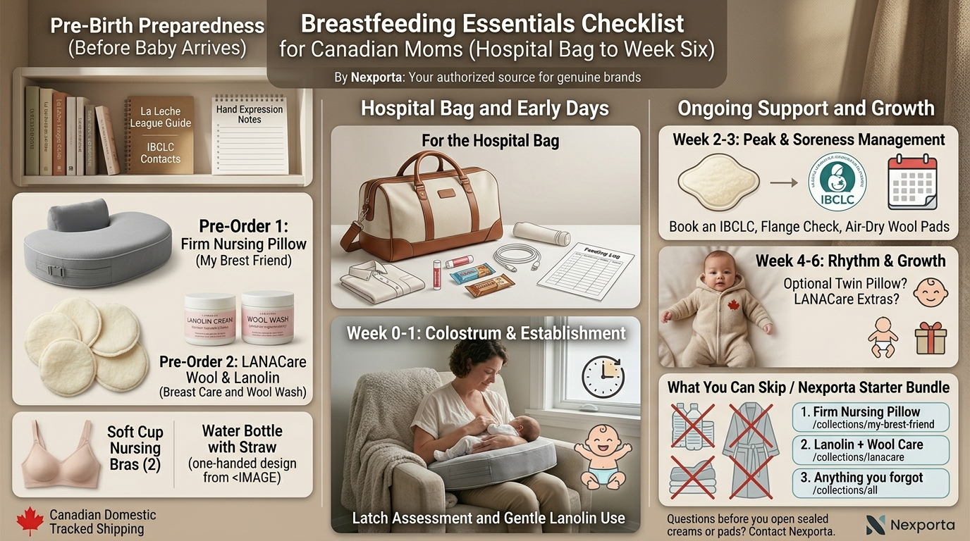 Breastfeeding Essentials Checklist for Canadian Moms (Hospital Bag to Week Six)
