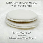 LANACare Organic Merino Wool Nursing Pads, Style Softline - Interwoven Wool