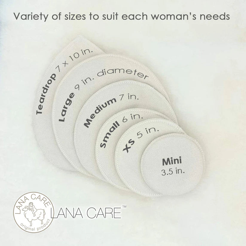 LANACare Organic Merino Wool Nursing Pads, Style Softline - Interwoven Wool