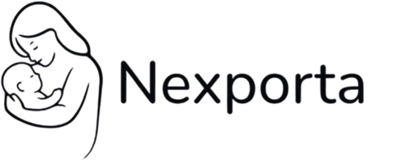 Nexporta logo with a woman breastfeeding a baby