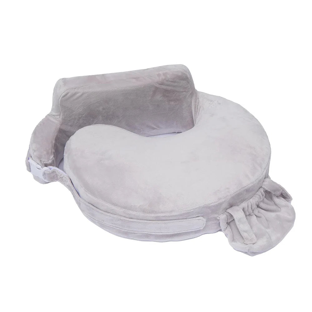 Gray Nursing pillow with a soft texture on a white background