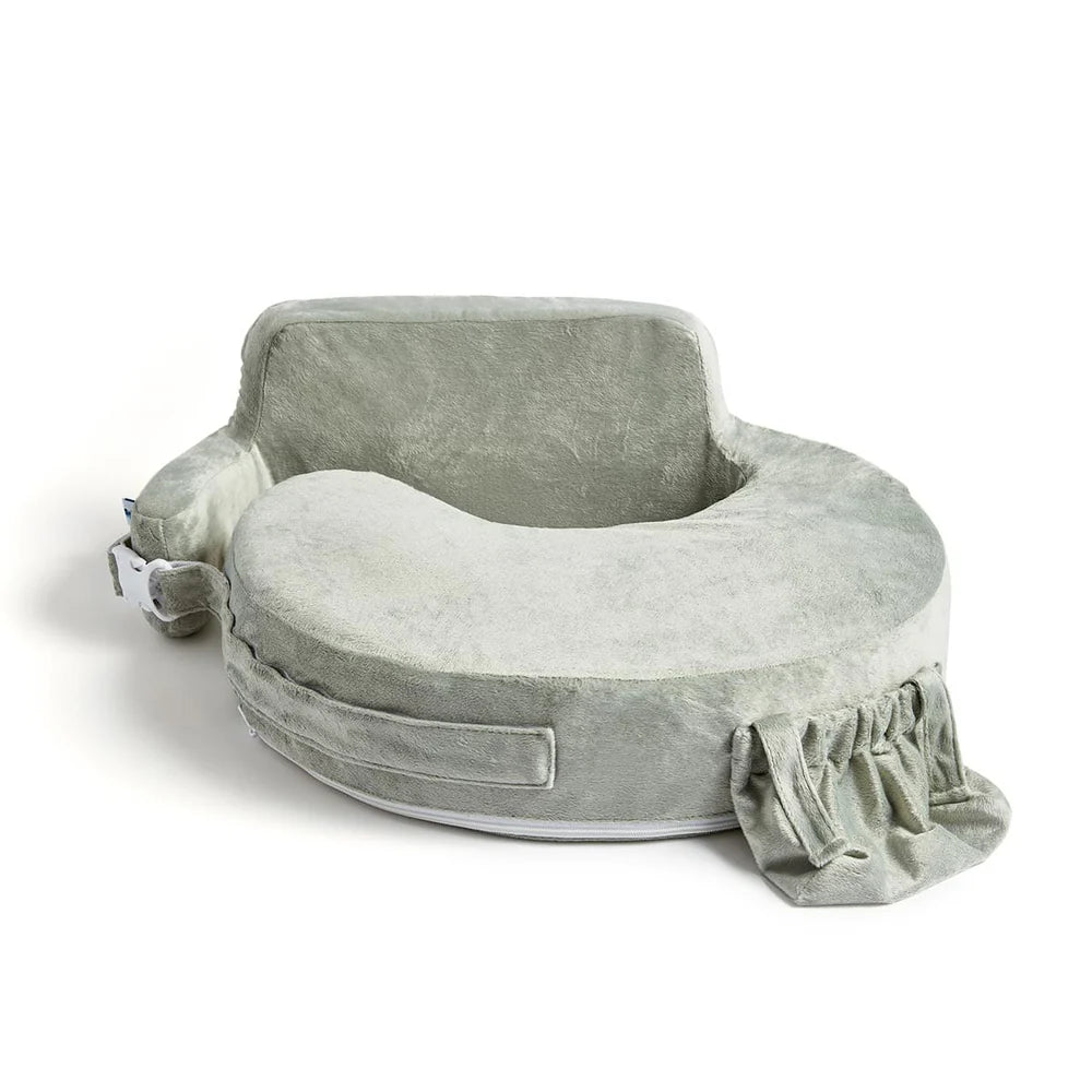 Gray Nursing pillow with a soft texture on a white background