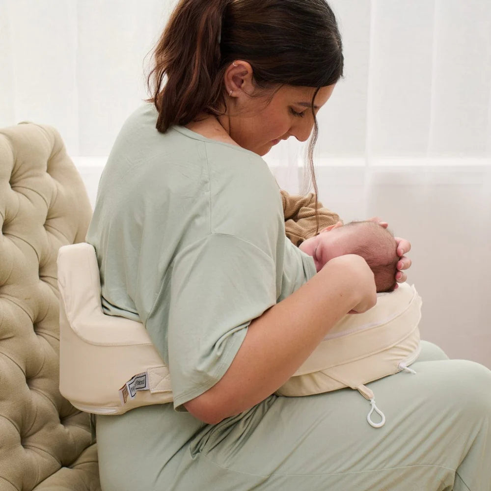 Coussin d'allaitement super luxueux en avoine avec housse 100 % coton biologique 